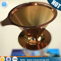 Washable and reusable Stainless steel pour over coffee dripper cone with coffee scoop